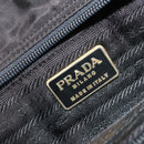 PRADA Hand Bag Nylon Black Gold Auth yk20281-18
