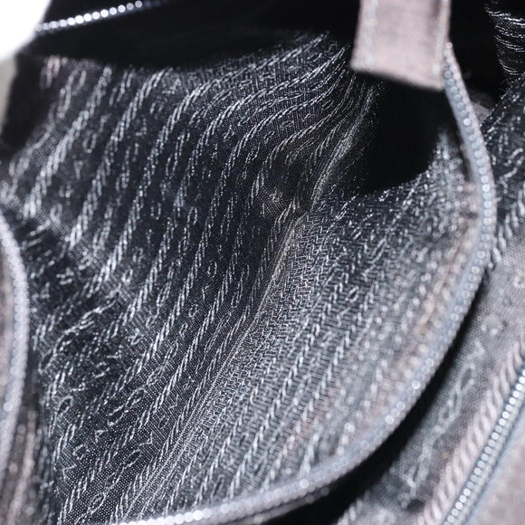 PRADA Hand Bag Nylon Black Gold Auth yk20281