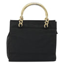 PRADA Hand Bag Nylon Black Gold Auth yk20281-2