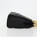 PRADA Hand Bag Nylon Black Gold Auth yk20281-3
