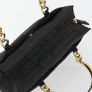 PRADA Hand Bag Nylon Black Gold Auth yk20281-6