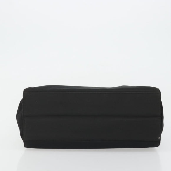PRADA Hand Bag Nylon Black Gold Auth yk20281