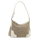 PRADA Hand Bag Canvas Gold Silver Auth yk20283A-1