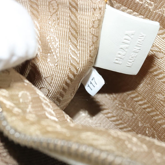 PRADA Hand Bag Canvas Gold Silver Auth yk20283A