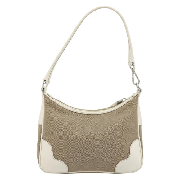 PRADA Hand Bag Canvas Gold Silver Auth yk20283A