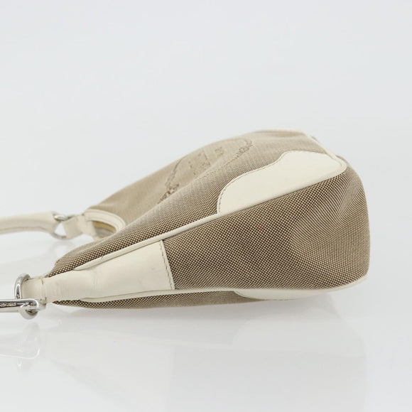 PRADA Hand Bag Canvas Gold Silver Auth yk20283A