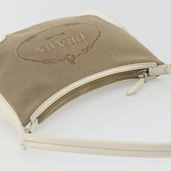 PRADA Hand Bag Canvas Gold Silver Auth yk20283A