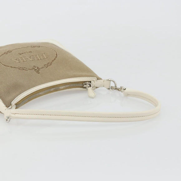 PRADA Hand Bag Canvas Gold Silver Auth yk20283A