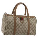 GUCCI GG Supreme Web Sherry Line Bag PVC Beige Gold 111 02 007 Auth yk20285-1