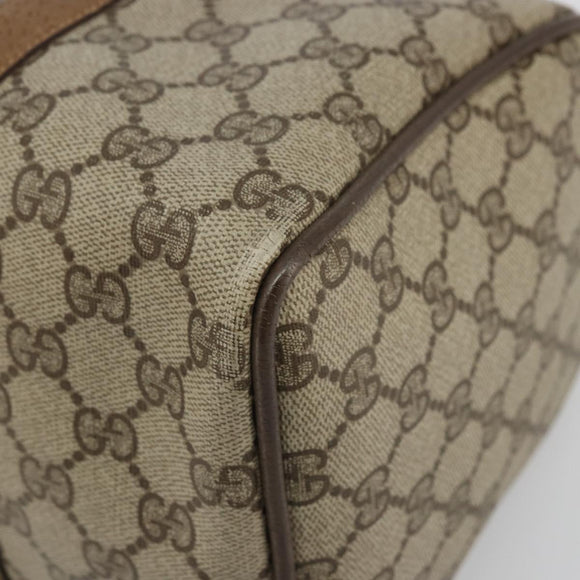 GUCCI GG Supreme Web Sherry Line Bag PVC Beige Gold 111 02 007 Auth yk20285