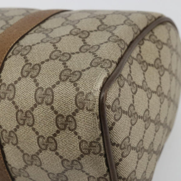 GUCCI GG Supreme Web Sherry Line Bag PVC Beige Gold 111 02 007 Auth yk20285