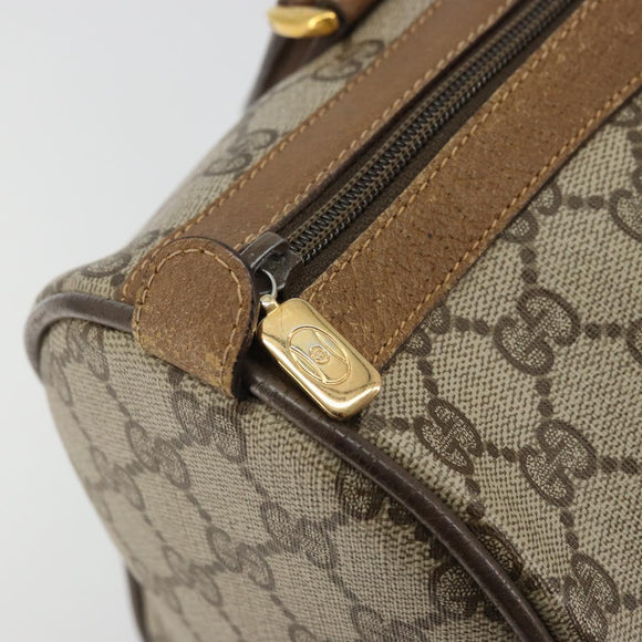 GUCCI GG Supreme Web Sherry Line Bag PVC Beige Gold 111 02 007 Auth yk20285