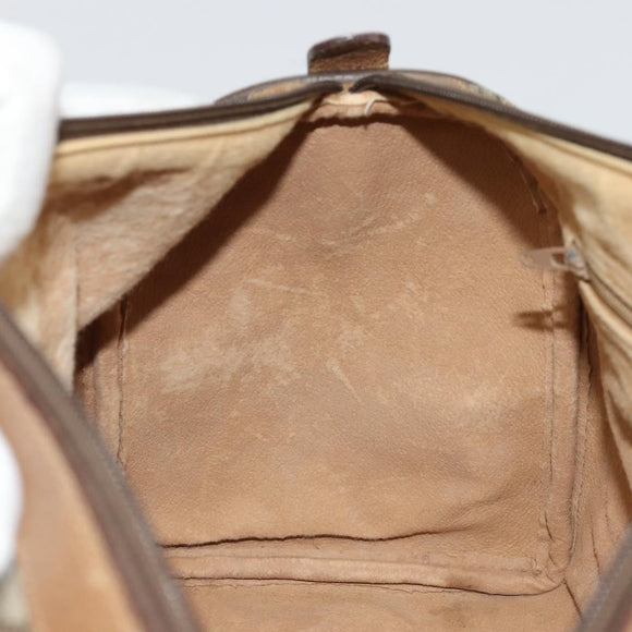 GUCCI GG Supreme Web Sherry Line Bag PVC Beige Gold 111 02 007 Auth yk20285
