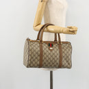 GUCCI GG Supreme Web Sherry Line Bag PVC Beige Gold 111 02 007 Auth yk20285-23