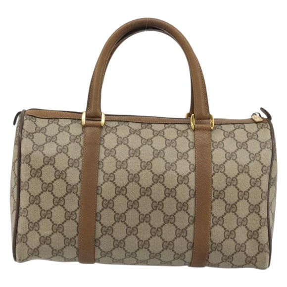 GUCCI GG Supreme Web Sherry Line Bag PVC Beige Gold 111 02 007 Auth yk20285