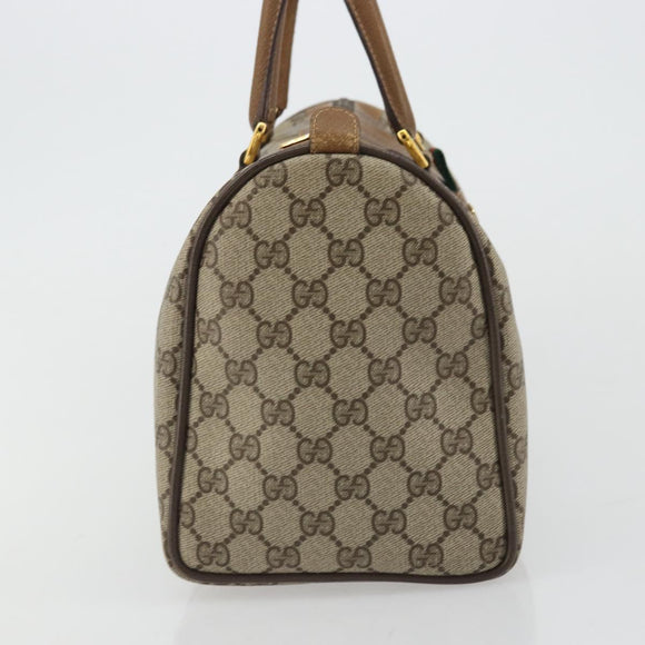 GUCCI GG Supreme Web Sherry Line Bag PVC Beige Gold 111 02 007 Auth yk20285