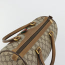 GUCCI GG Supreme Web Sherry Line Bag PVC Beige Gold 111 02 007 Auth yk20285-6