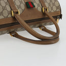 GUCCI GG Supreme Web Sherry Line Bag PVC Beige Gold 111 02 007 Auth yk20285-7