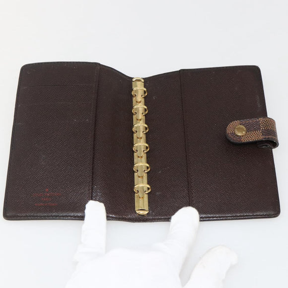 LOUIS VUITTON Damier Ebene Agenda PM Day Planner Cover R20700 LV Auth yk20291