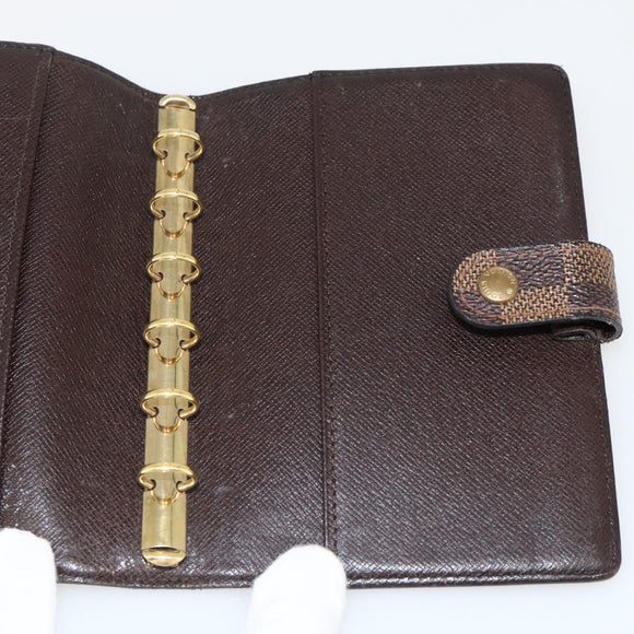 LOUIS VUITTON Damier Ebene Agenda PM Day Planner Cover R20700 LV Auth yk20291