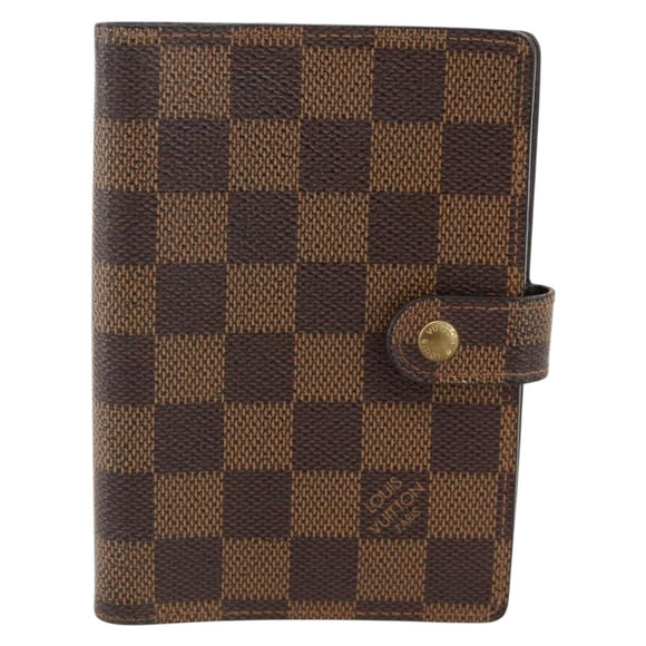 LOUIS VUITTON Damier Ebene Agenda PM Day Planner Cover R20700 LV Auth yk20291