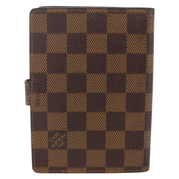 LOUIS VUITTON Damier Ebene Agenda PM Day Planner Cover R20700 LV Auth yk20291
