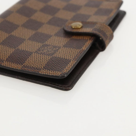 LOUIS VUITTON Damier Ebene Agenda PM Day Planner Cover R20700 LV Auth yk20291