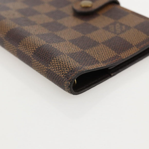 LOUIS VUITTON Damier Ebene Agenda PM Day Planner Cover R20700 LV Auth yk20291