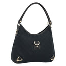 GUCCI Abbey GG Canvas Shoulder Bag Black Gold 130738 Auth yk20293SAV-1