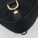 GUCCI Abbey GG Canvas Shoulder Bag Black Gold 130738 Auth yk20293SAV-15