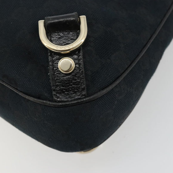 GUCCI Abbey GG Canvas Shoulder Bag Black Gold 130738 Auth yk20293SAV