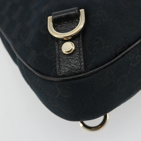GUCCI Abbey GG Canvas Shoulder Bag Black Gold 130738 Auth yk20293SAV