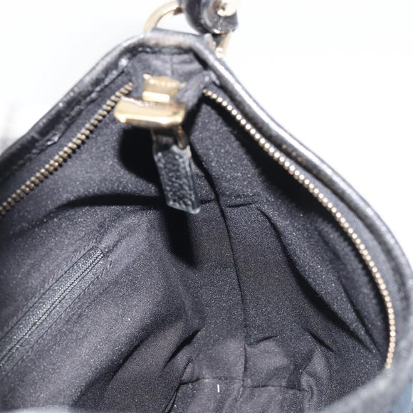 GUCCI Abbey GG Canvas Shoulder Bag Black Gold 130738 Auth yk20293SAV