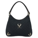 GUCCI Abbey GG Canvas Shoulder Bag Black Gold 130738 Auth yk20293SAV-13