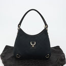 GUCCI Abbey GG Canvas Shoulder Bag Black Gold 130738 Auth yk20293SAV-12