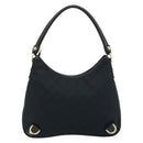 GUCCI Abbey GG Canvas Shoulder Bag Black Gold 130738 Auth yk20293SAV-2