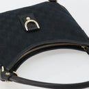 GUCCI Abbey GG Canvas Shoulder Bag Black Gold 130738 Auth yk20293SAV-6