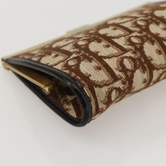Christian Dior Trotter Canvas Pouch Brown Gold Auth yk20295A