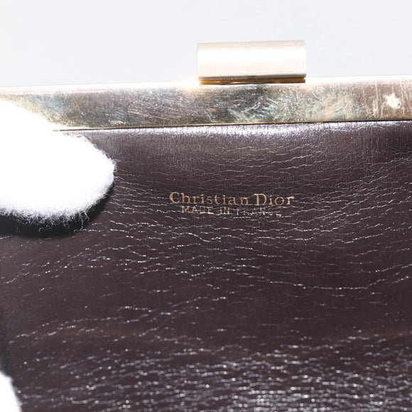Christian Dior Trotter Canvas Pouch Brown Gold Auth yk20295A