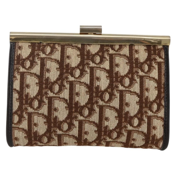 Christian Dior Trotter Canvas Pouch Brown Gold Auth yk20295A