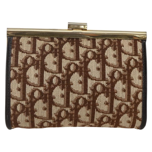 Christian Dior Trotter Canvas Pouch Brown Gold Auth yk20295A