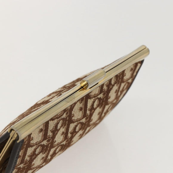 Christian Dior Trotter Canvas Pouch Brown Gold Auth yk20295A