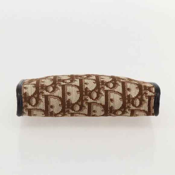 Christian Dior Trotter Canvas Pouch Brown Gold Auth yk20295A
