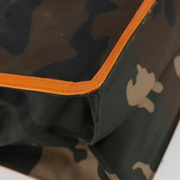 Christian Dior Camouflage Tote Bag Canvas Khaki Gold Auth yk20296