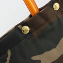 Christian Dior Camouflage Tote Bag Canvas Khaki Gold Auth yk20296-14