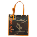 Christian Dior Camouflage Tote Bag Canvas Khaki Gold Auth yk20296-2