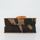 Christian Dior Camouflage Tote Bag Canvas Khaki Gold Auth yk20296-9