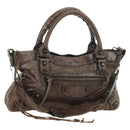 BALENCIAGA The First Hand Bag Leather 2way Brown 103208 Auth yk20301SAM-1