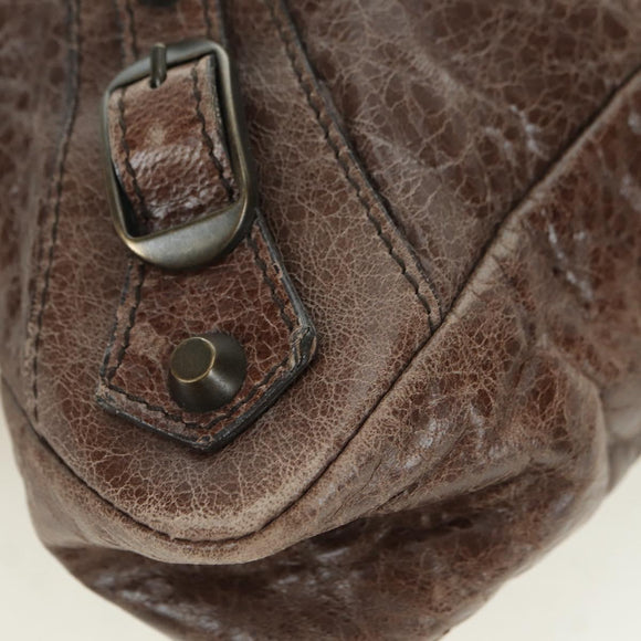 BALENCIAGA The First Hand Bag Leather 2way Brown 103208 Auth yk20301SAM