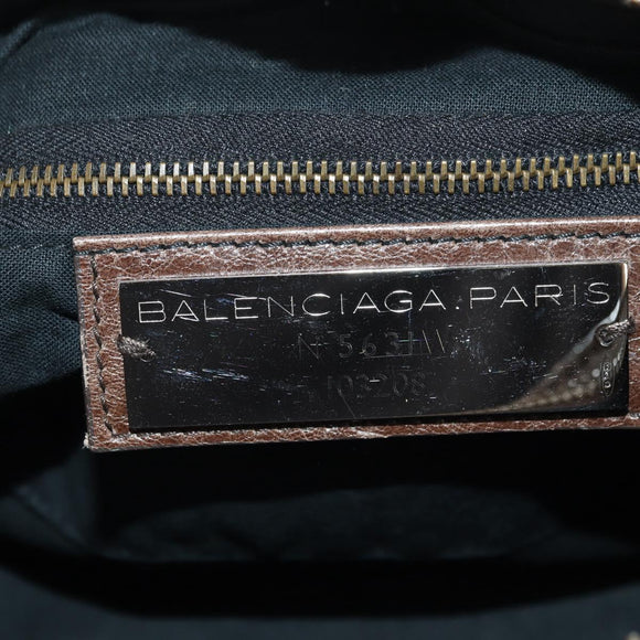 BALENCIAGA The First Hand Bag Leather 2way Brown 103208 Auth yk20301SAM
